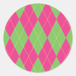 Pink Green Argyle Sticker