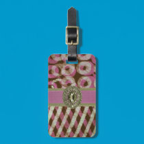 Pink & Green Rhinestone Luggage Tag luggage tags