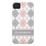 Pink Grey Argyle iPhone 4 Case-Mate Cover Preppy