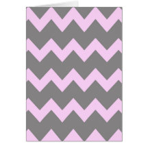 Pink Grey Chevrons Card