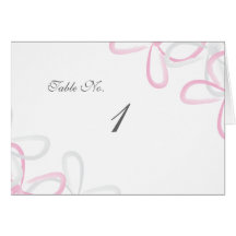 Pink Grey Watercolor Table Number Tent Card