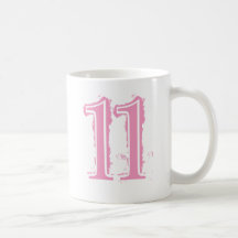 PINK GRUNGE NUMBER 11 COFFEE MUG