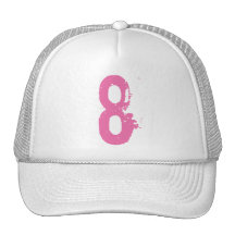 PINK GRUNGE NUMBER 8 MESH HAT