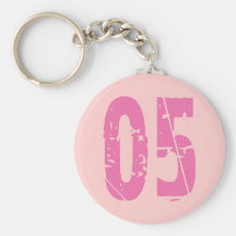 PINK GRUNGE NUMBERS 05 KEY CHAINS