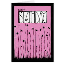 Pink Happy Birthday Card