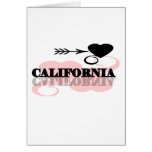 Pink Heart California Greeting Cards