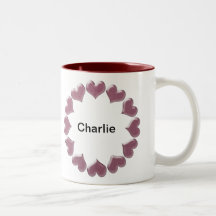Pink Hearts Customisable Mug