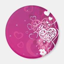 Pink Hearts Fridge Magnet