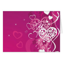 Pink Hearts Greeting Card