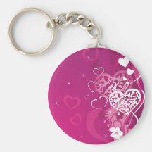 Pink Hearts Keychains