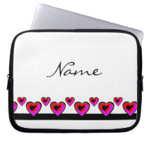 Pink Hearts Neoprene Laptop Sleeve