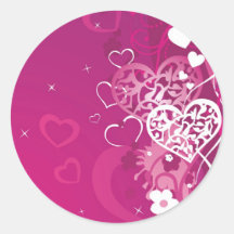 Pink Hearts Stickers