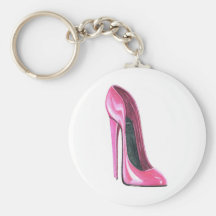 Pink High Heel Shoe Art Key Chain