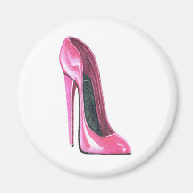 Pink High Heel Shoe Art Magnet