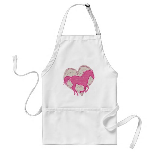 Pink Horse and Heart Aprons