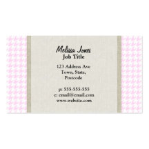 Pink Houndstooth pattern Business Card