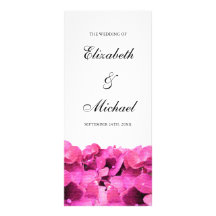 Pink Hydrangeas Wedding Program Custom Rack Cards