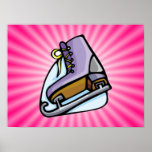 Pink Ice Skate Print