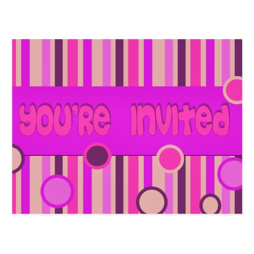 pink invitation post card