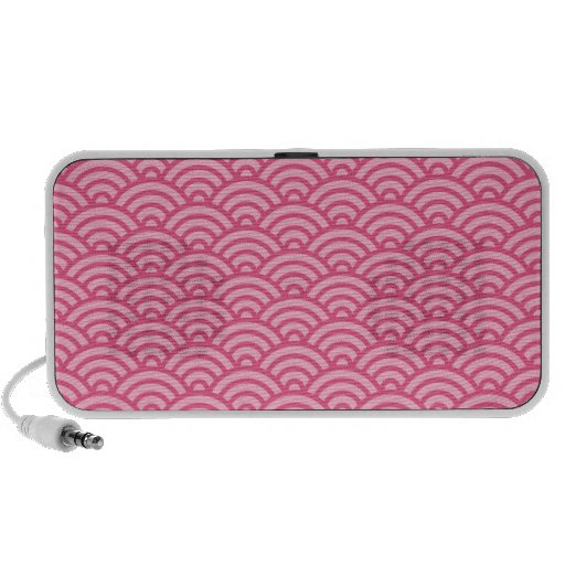 Pink Japaneese abstract wave pattern speakers