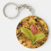 Pink Lady's Slipper Keychain