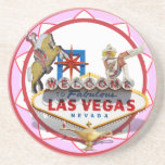 Pink Las Vegas Poker Chip Drink Coaster