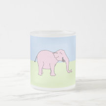 Pink Laughing Elephant. Mugs