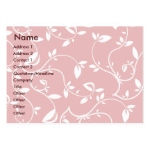 Pink Leaves - Chubby Business Card Template