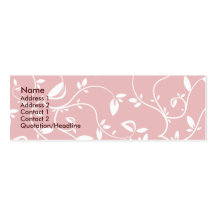 Pink Leaves - Skinny Business Cards
