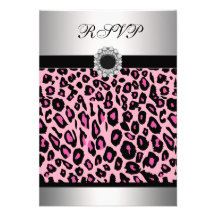 Pink Leopard RSVP Template Announcement