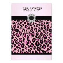 Pink Leopard RSVP Template Custom Invite