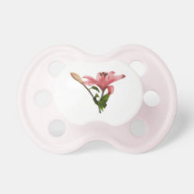 Pink Lily With Bud Pacifier