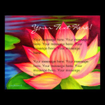 Pink Lotus Flower Painting Invitation invitations