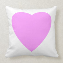 Pink love heart on white. pillows