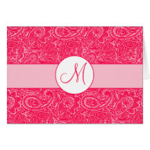 Pink Mini Paisley Note Cards