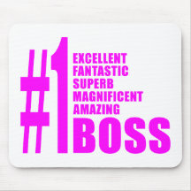 Pink Modern Bosses : Number One Boss Mouse Pads