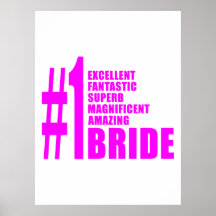 Pink Modern Brides : Number One Bride Posters