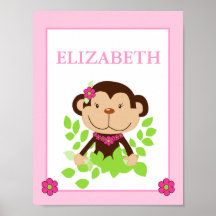 PINK MONKEY (MONKAROONI) CUSTOM NAME PRINT
