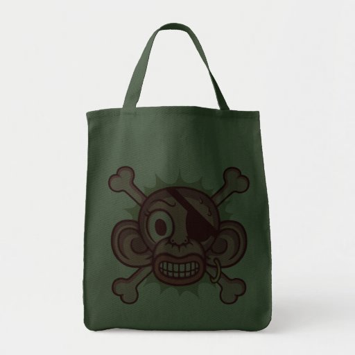 Pink Monkey Pirate Tote Bag