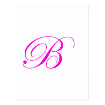 Pink Monogram B Post Card
