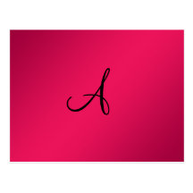 Pink monogram post cards