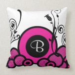 Pink Monogram Throw Pillow