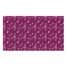 Pink Music Notes Business Cards