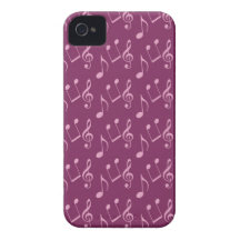Pink Music Notes iPhone 4 Cover