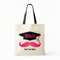 Pink Mustache Grad 2013 bags