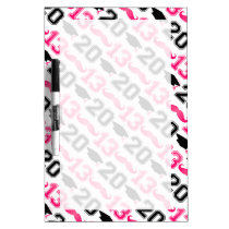 Pink Mustache Grad 2013 dry erase boards