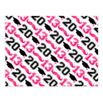 Pink Mustache Grad 2013 postcards