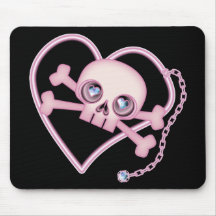Pink Neon Skull Mousepad
