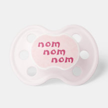 Pink Nom Nom Nom Baby Pacifiers