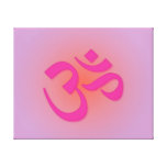Pink Om Symbol Stretched Canvas Print